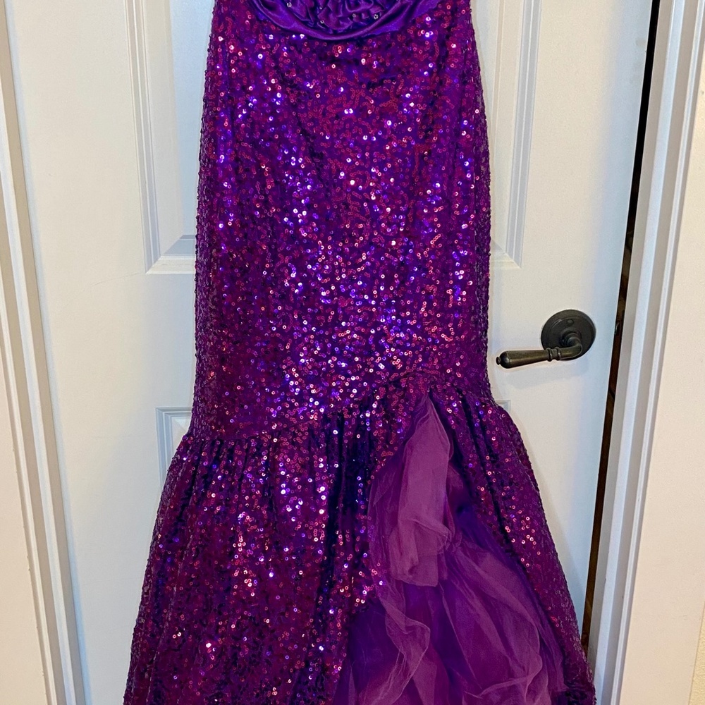 Purple Sequin Mermaid Gown